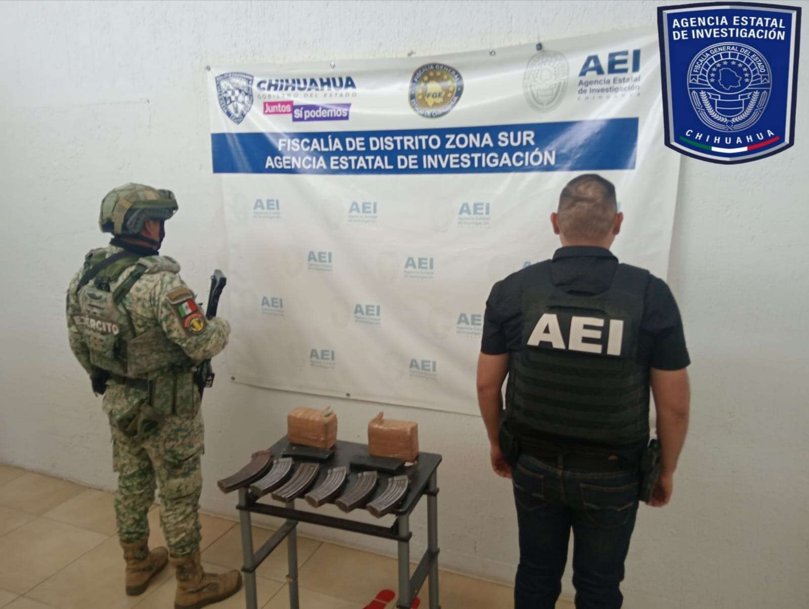 Aseguran droga y cargadores de fusil en narcocampamento de Parral