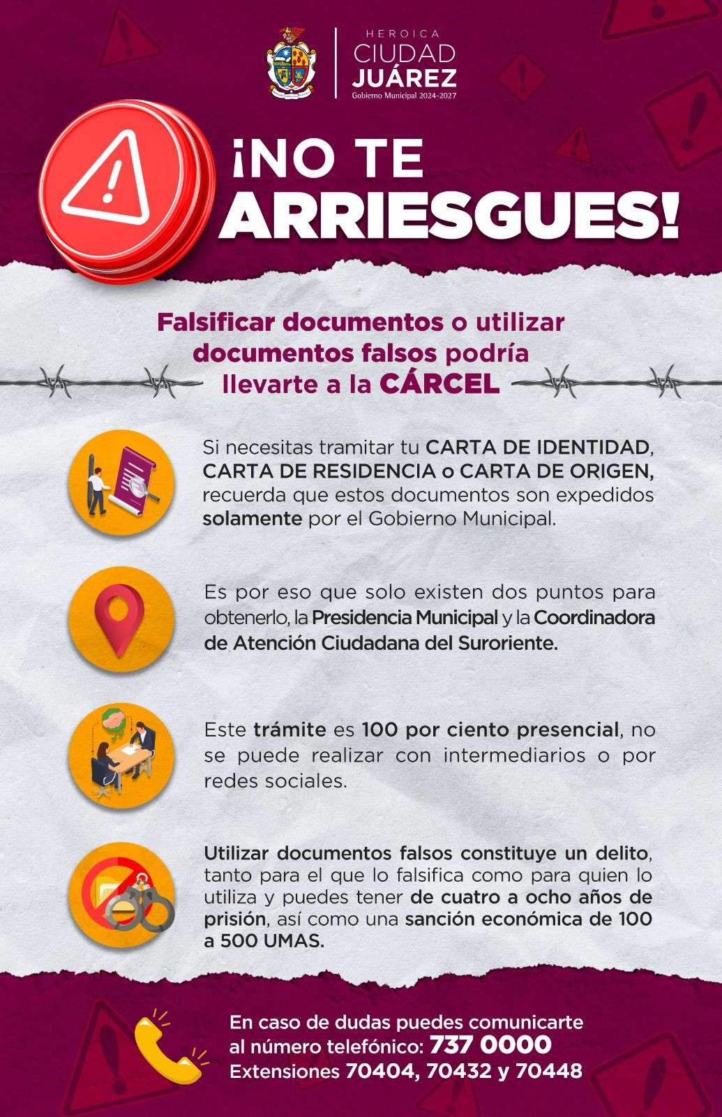 Falsifican cartas de identidad; alertan