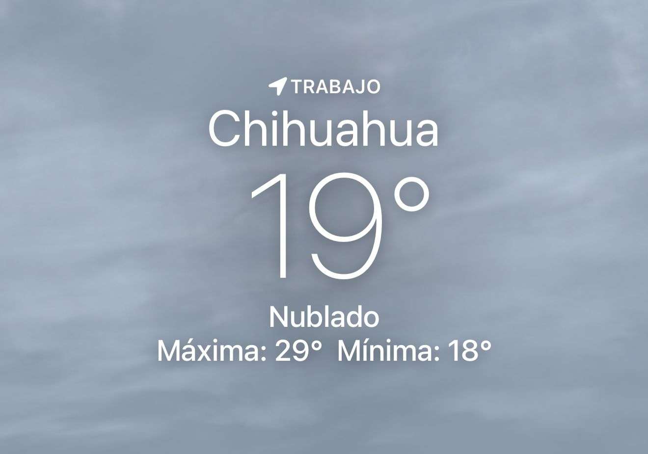 Se espera día nuboso con lluvias y máxima de 19 grados centígrados