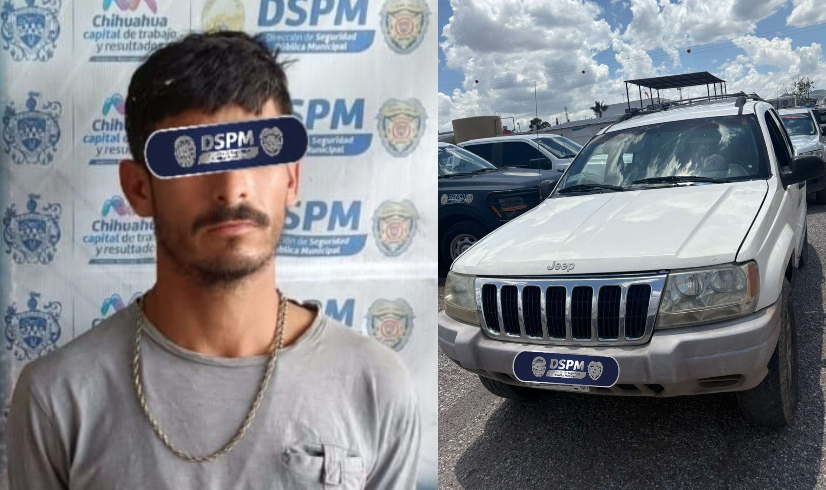 Cae con Cherokee robada; lo cachan con cámaras Escudo