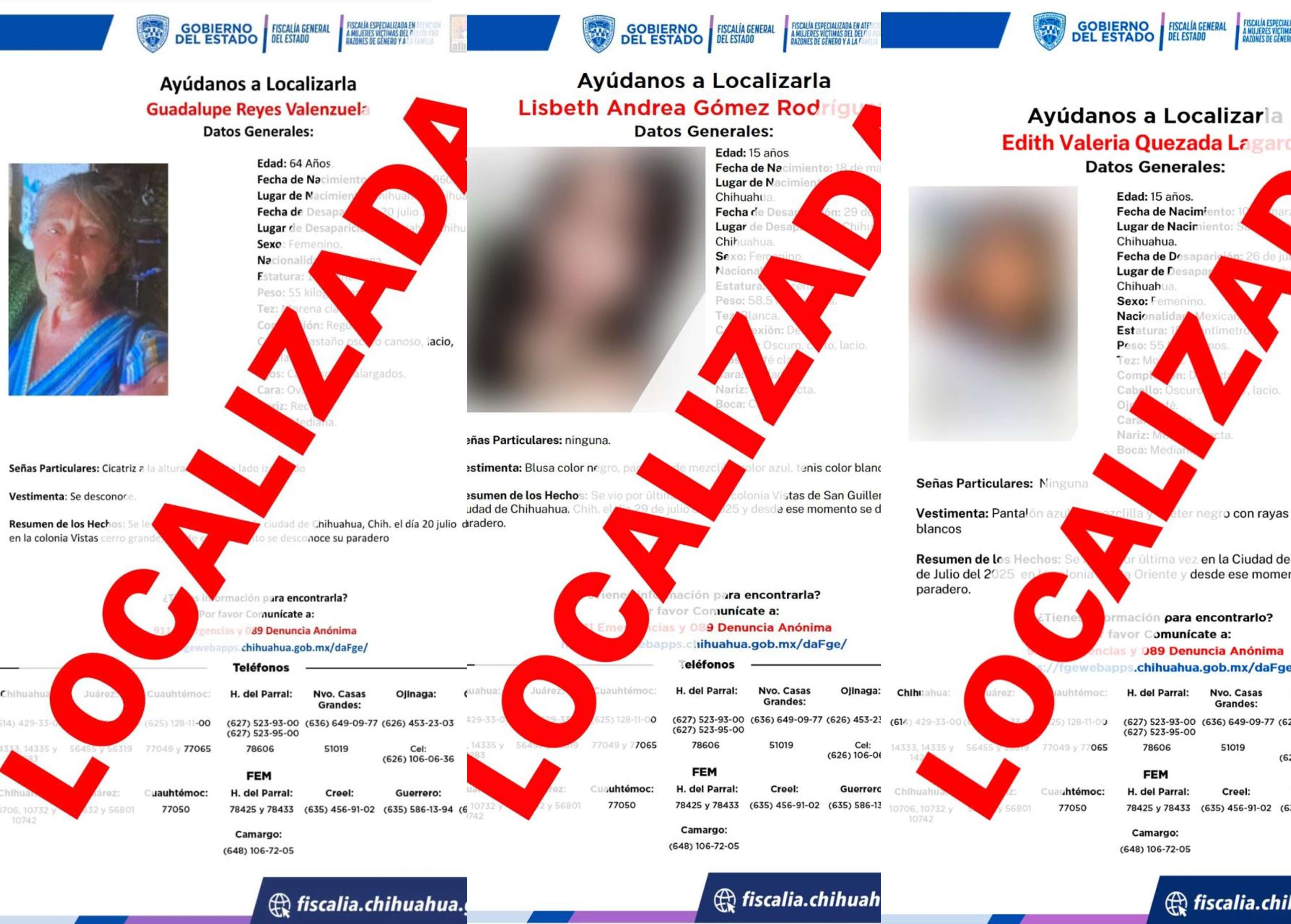 Hallan con bien a dos quinceañeras y adulta mayor en la ciudad