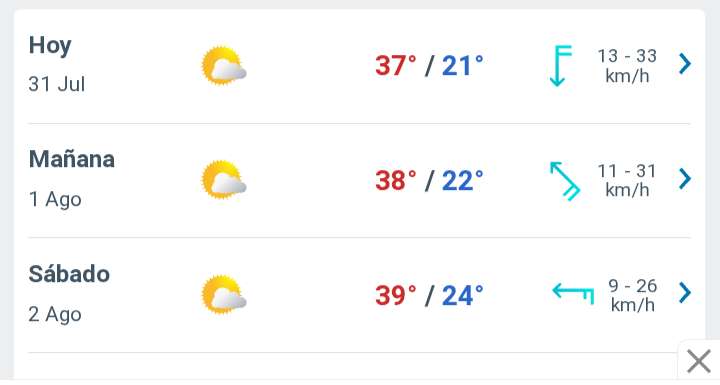 Día con nubes y claros temperatura hasta 37°C en Juárez