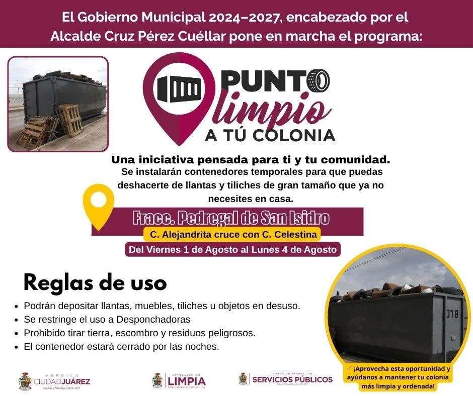 Instalan cuatro nuevos puntos limpios en el suroriente 