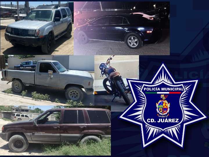 Recuperan seis vehículos con reporte de robo en distintos puntos de Juárez