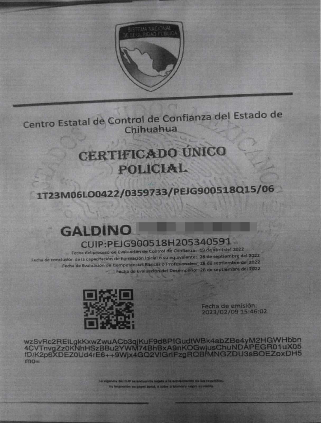 Aseguran que Galdino P.J. aprobó exámenes de confianza del Estado