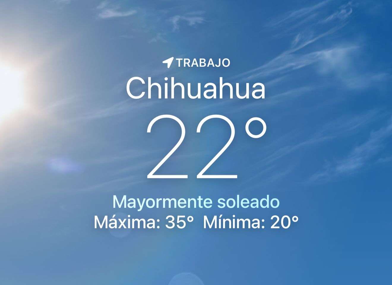 Amanece soleado con temperatura de 22 grados centígrados 
