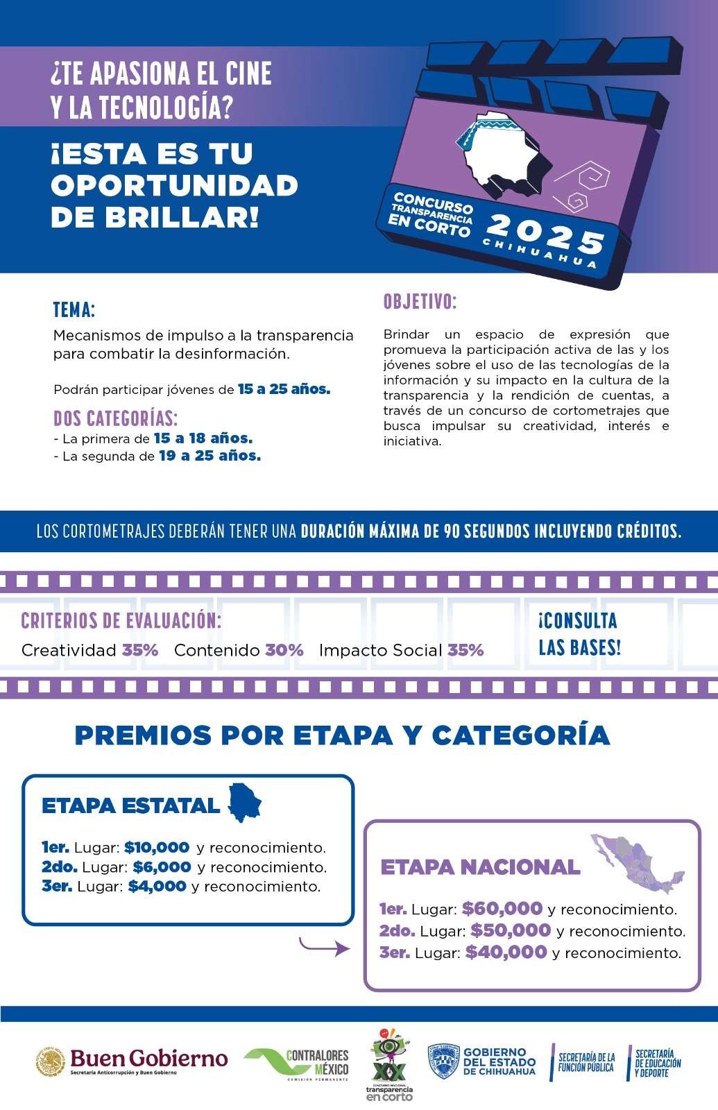 Continúa abierta la convocatoria del concurso Transparencia en Corto 2025 de la SFP