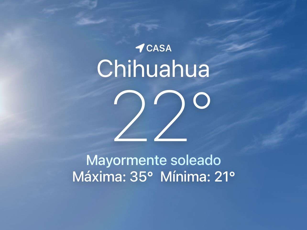 Pronostican día soleado con máxima de 35 grados centígrados 