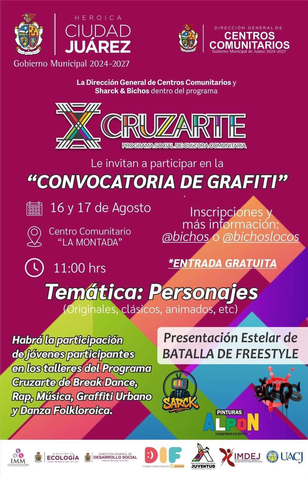 Realizarán concurso de grafiti en Centros Comunitarios