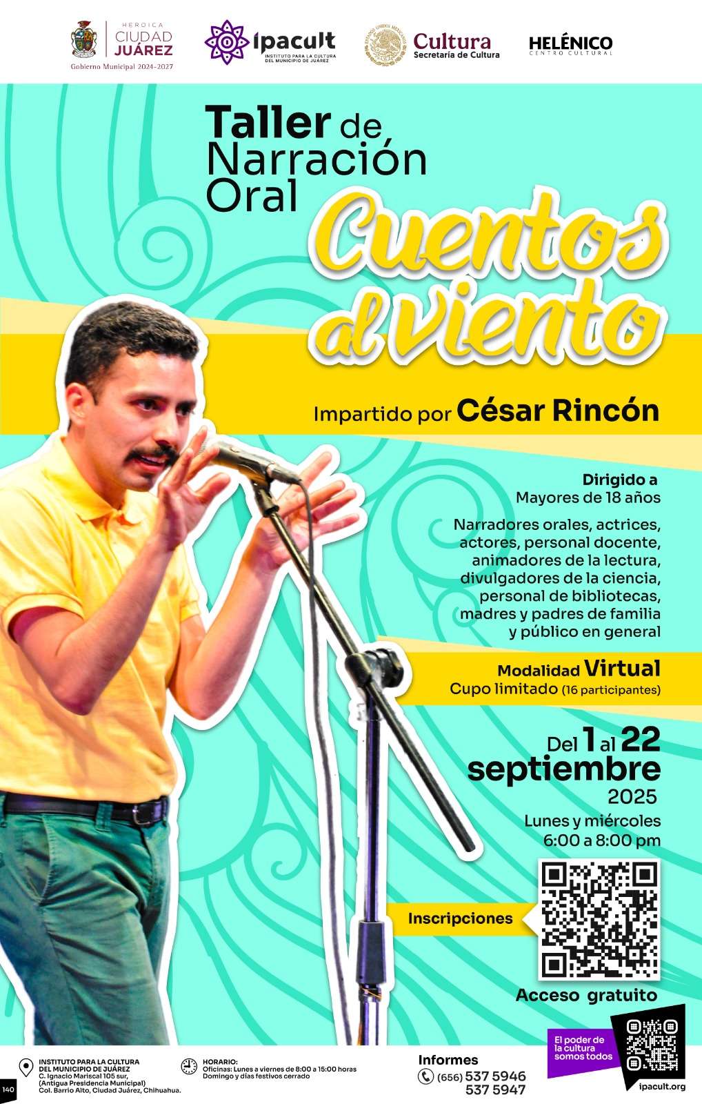 Lanza Juárez taller gratuito de narración oral para adultos