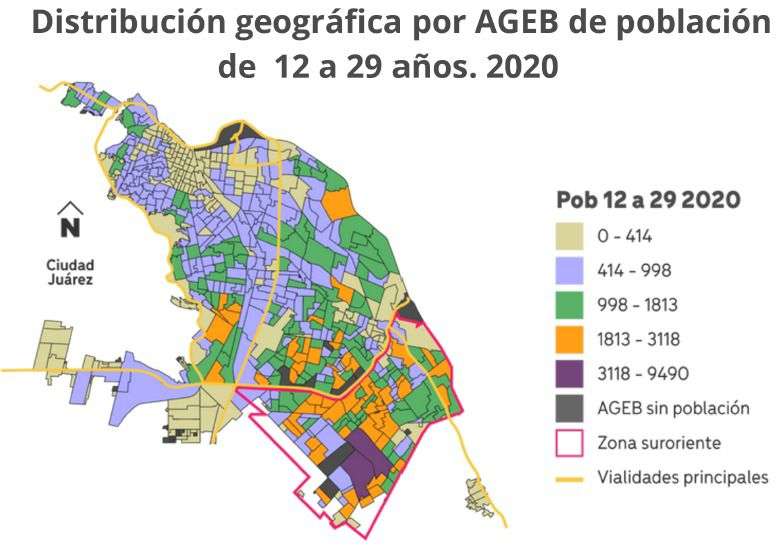 Revela encuesta que población joven se concentra en el suroriente
