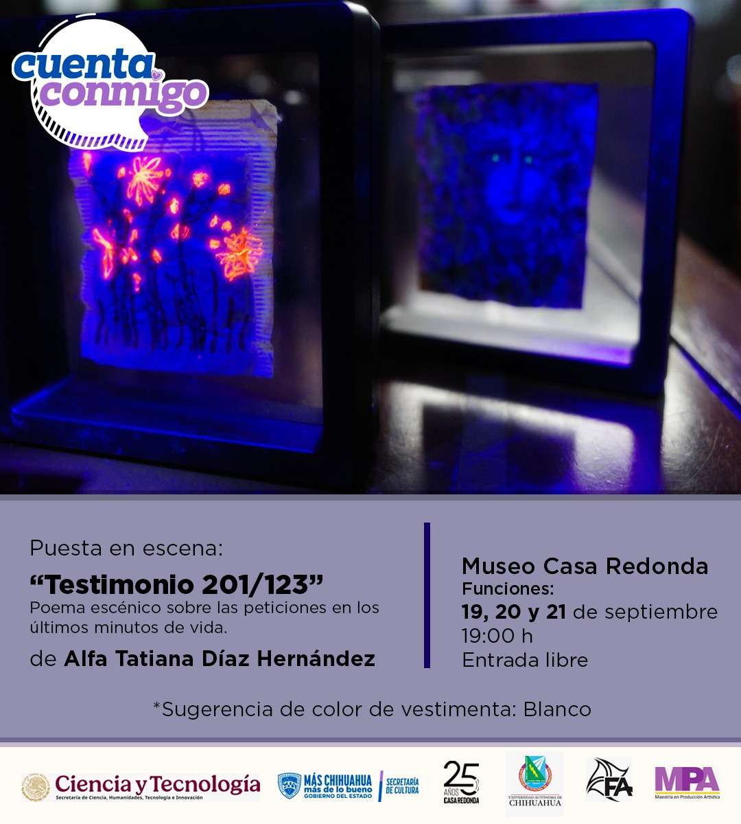 Invitan a presenciar el poema escénico Testimonio 201/123