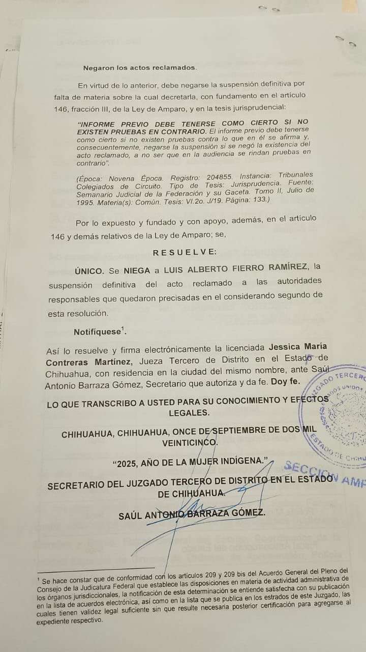 Niegan sexta solicitud de amparo al Exrector Fierro