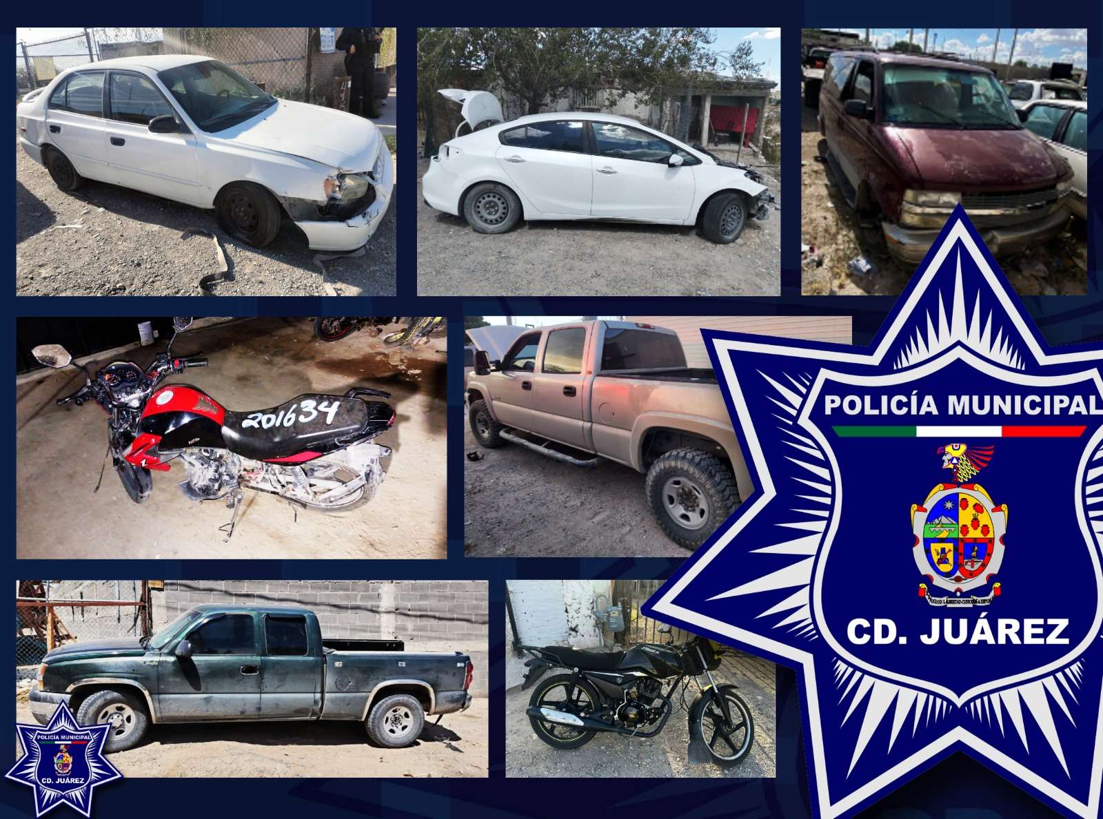 Recuperan siete vehículos robados en operativo de la SSPM