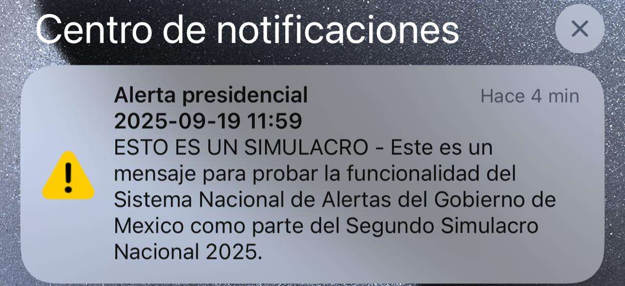 Se activa alarma a prueba en todos los celulares
