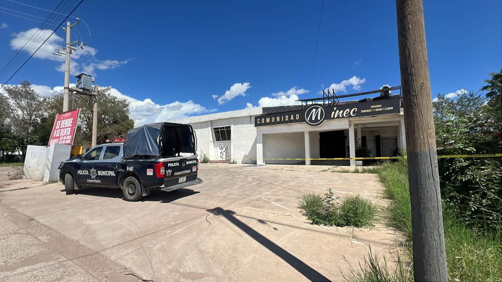 Hallan un muerto en salón de eventos abandonado de Cuauhtémoc