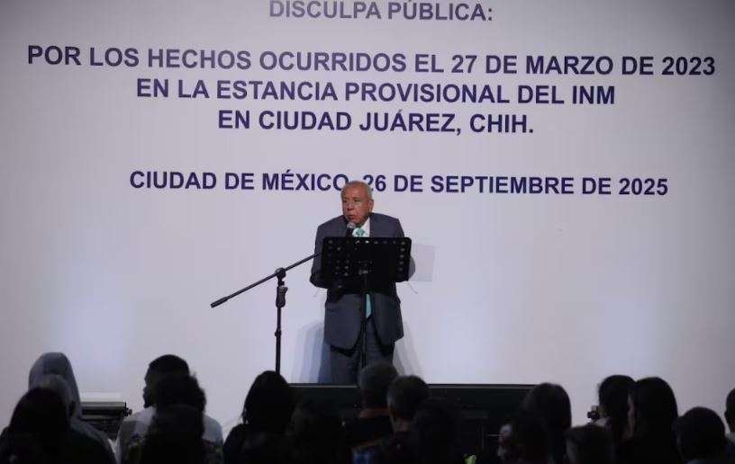 Ofrece Garduño disculpa pública a victimas del incendio en INM de Juárez 