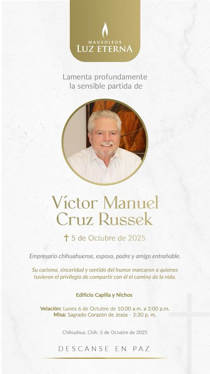 Velarán mañana a Víctor Cruz Russek en Mausoleos Luz Eterna