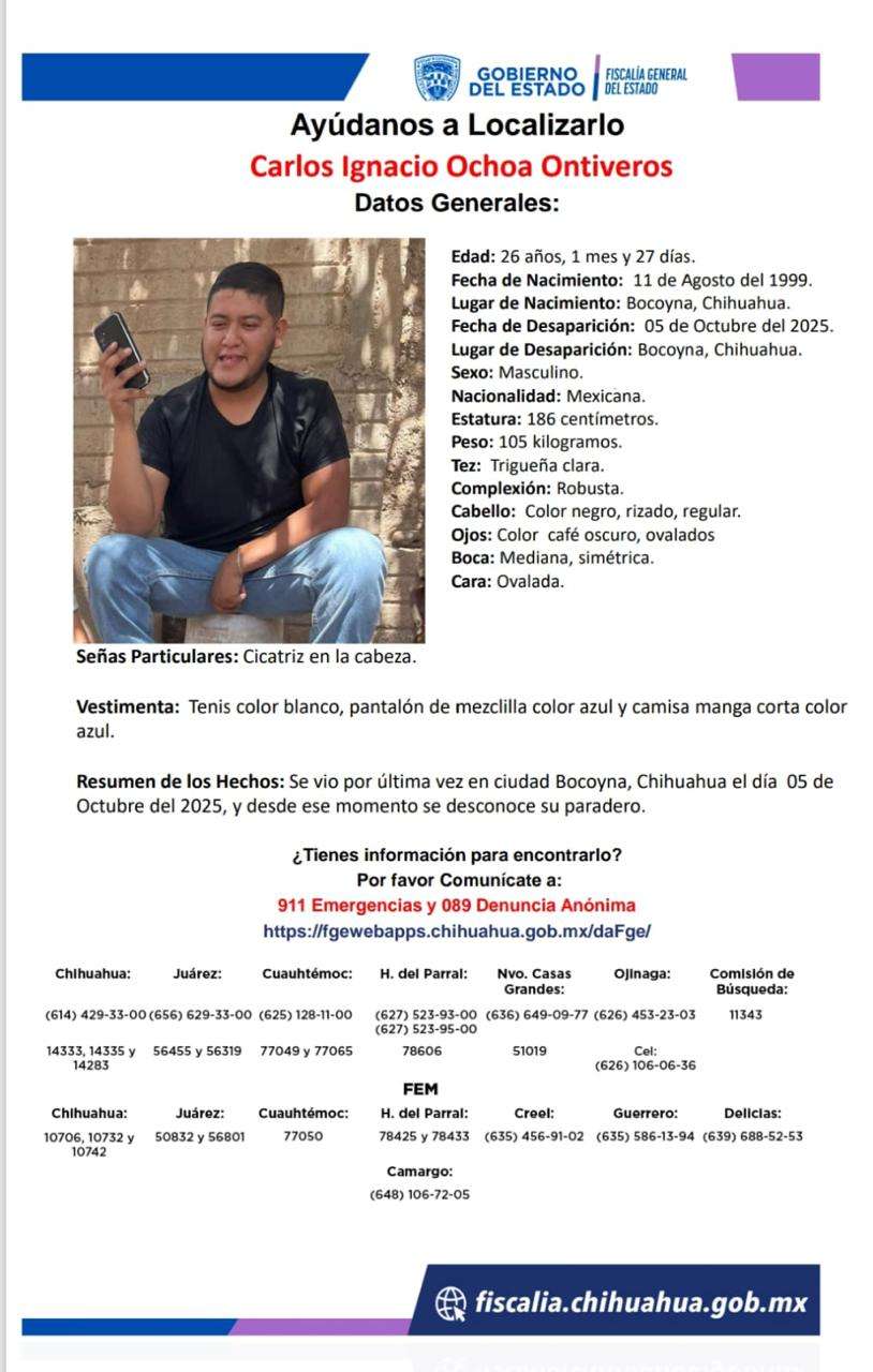 Hallan ejecutado a desaparecido en Bocoyna