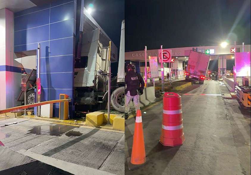 Choca tráiler contra la caseta de peaje de Saucillo