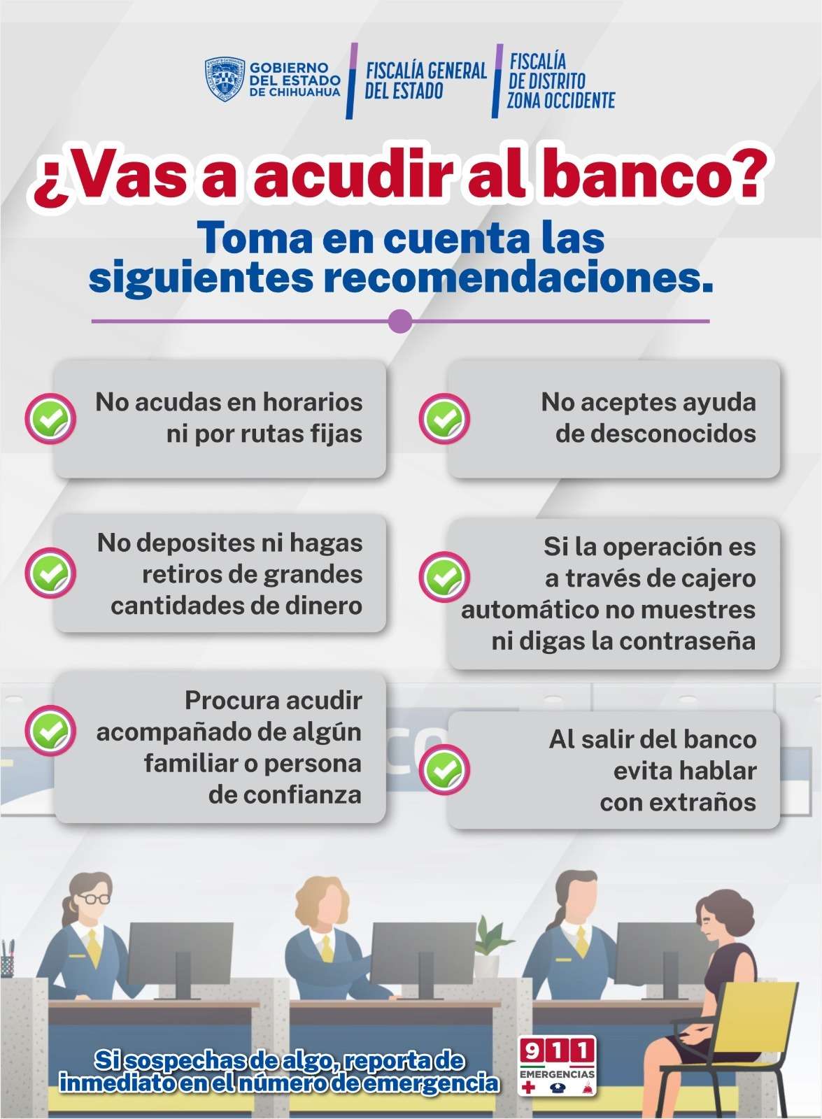 Alertan en Cuauhtémoc por robos luego de hacer retiros en bancos
