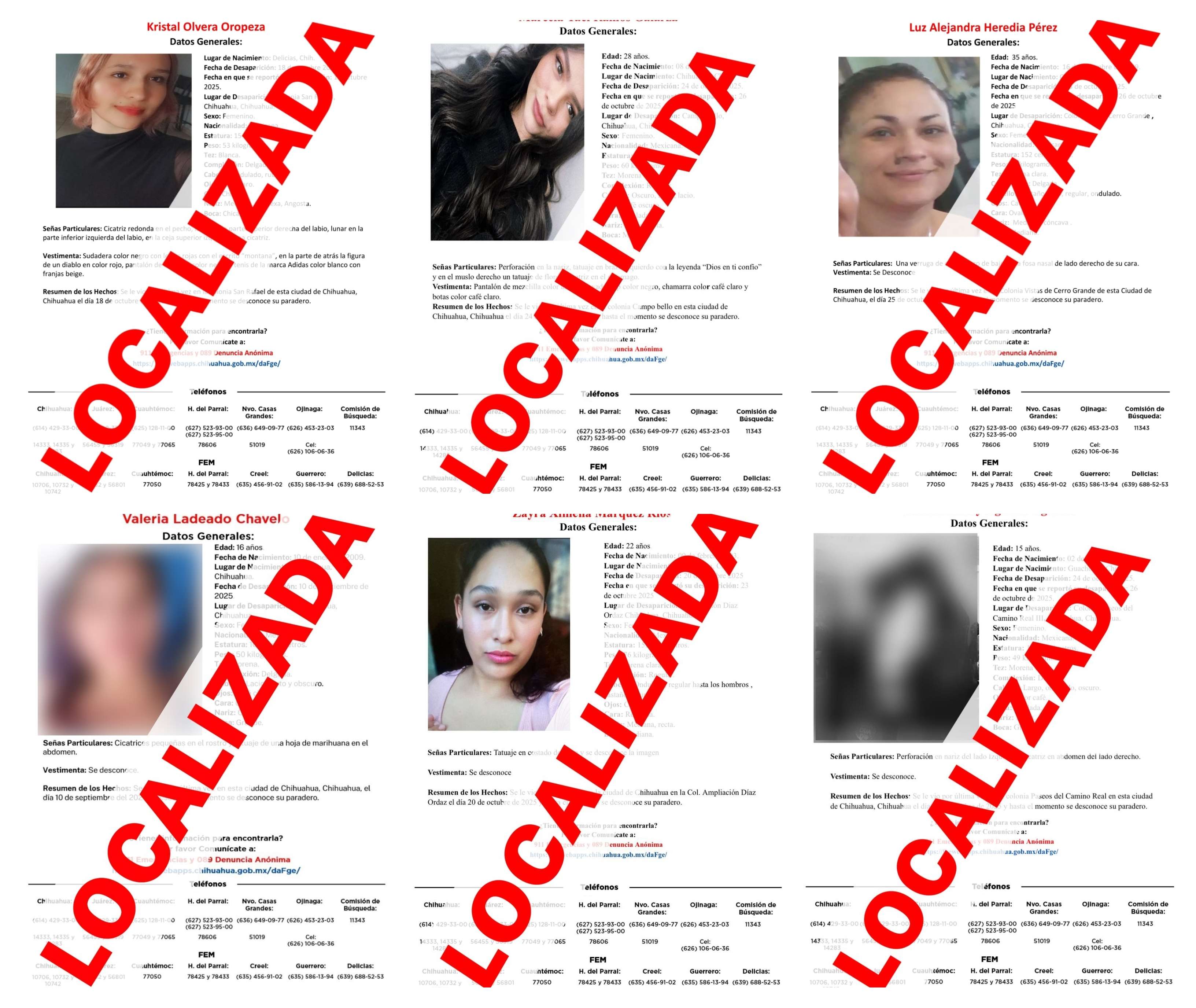 Localizan a seis mujeres desaparecidas en la ciudad
