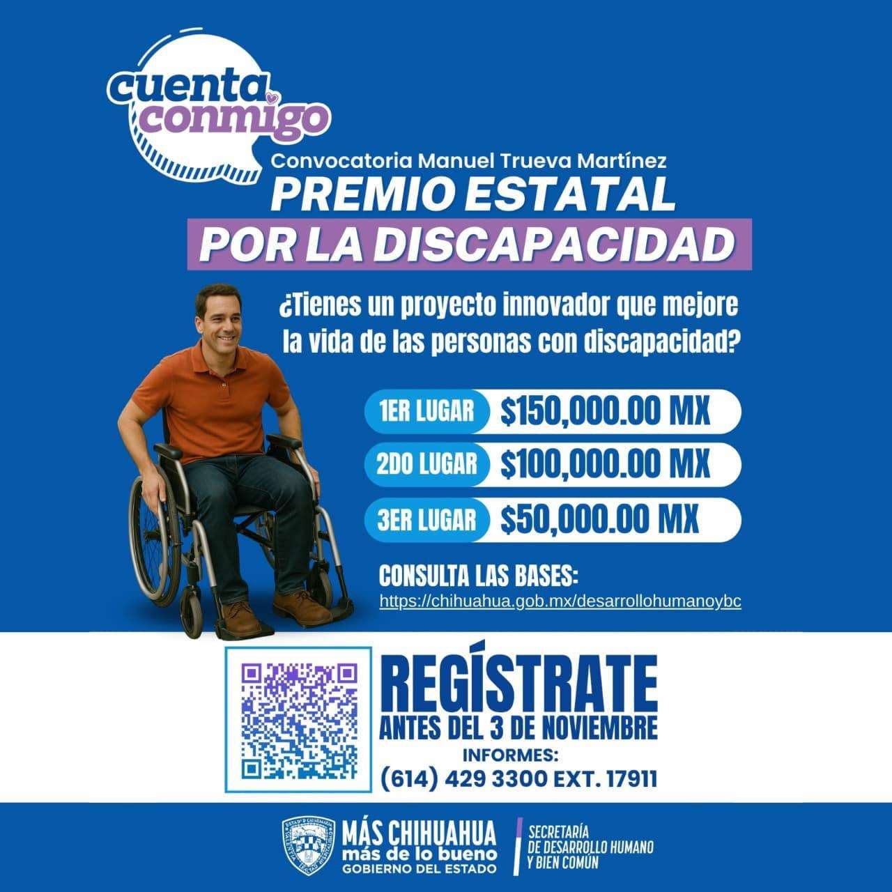 Cierra el 3 de noviembre convocatoria del Premio Estatal por la Discapacidad 