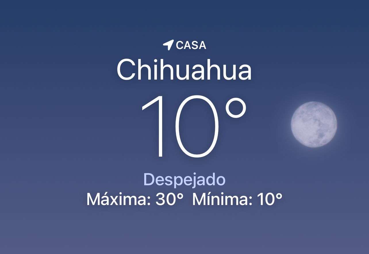 Amanece despejado con temperatura de 10 grados centígrados 