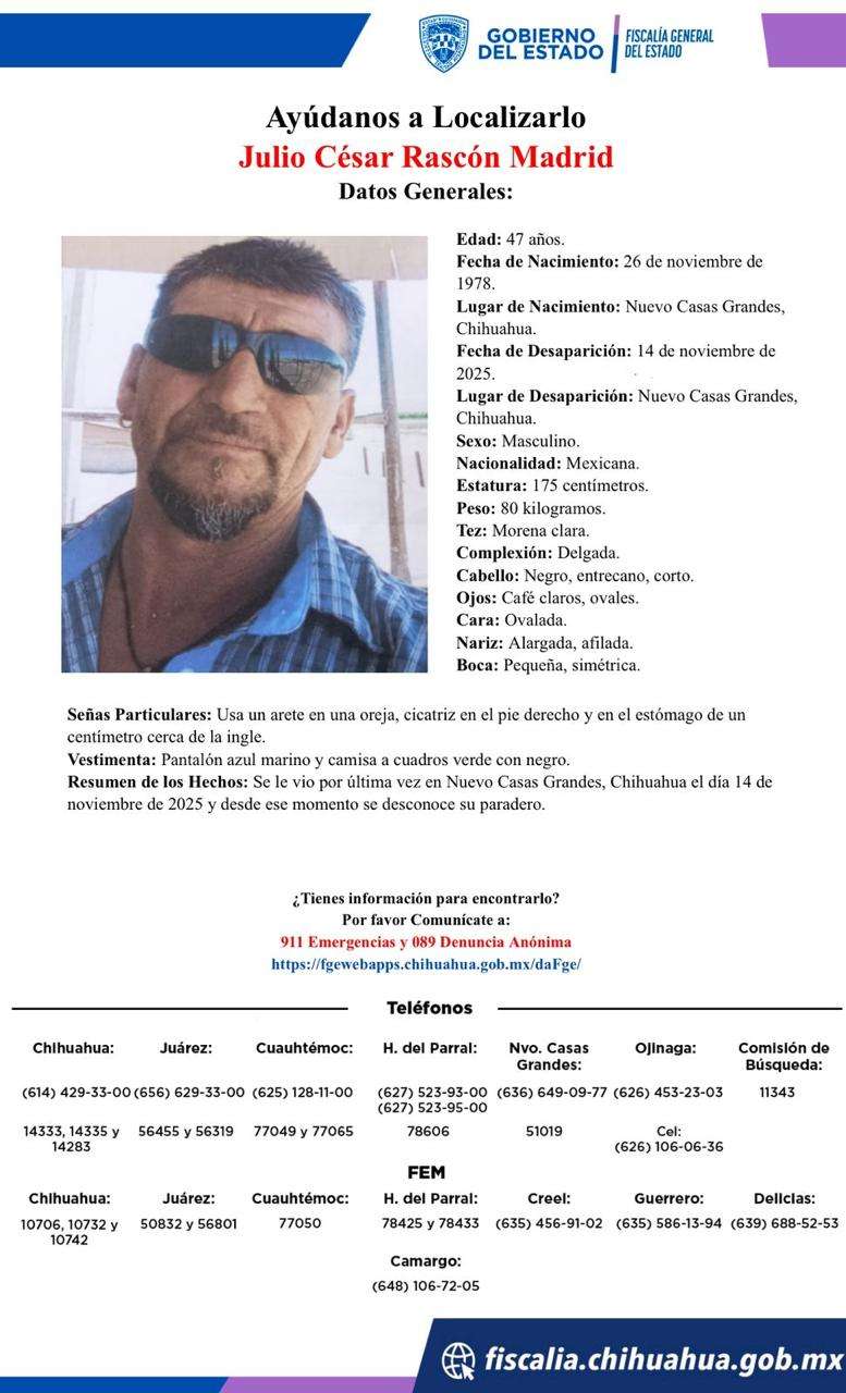Desparece otro en Nuevo Casas Grandes; van 3 los últimos días 