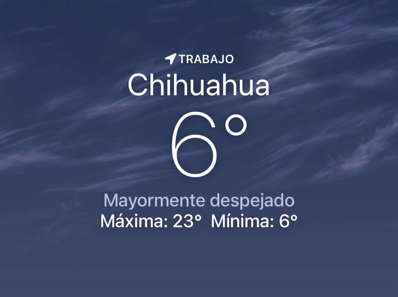 Amanece fresco y despejado con 6 grados centígrados 