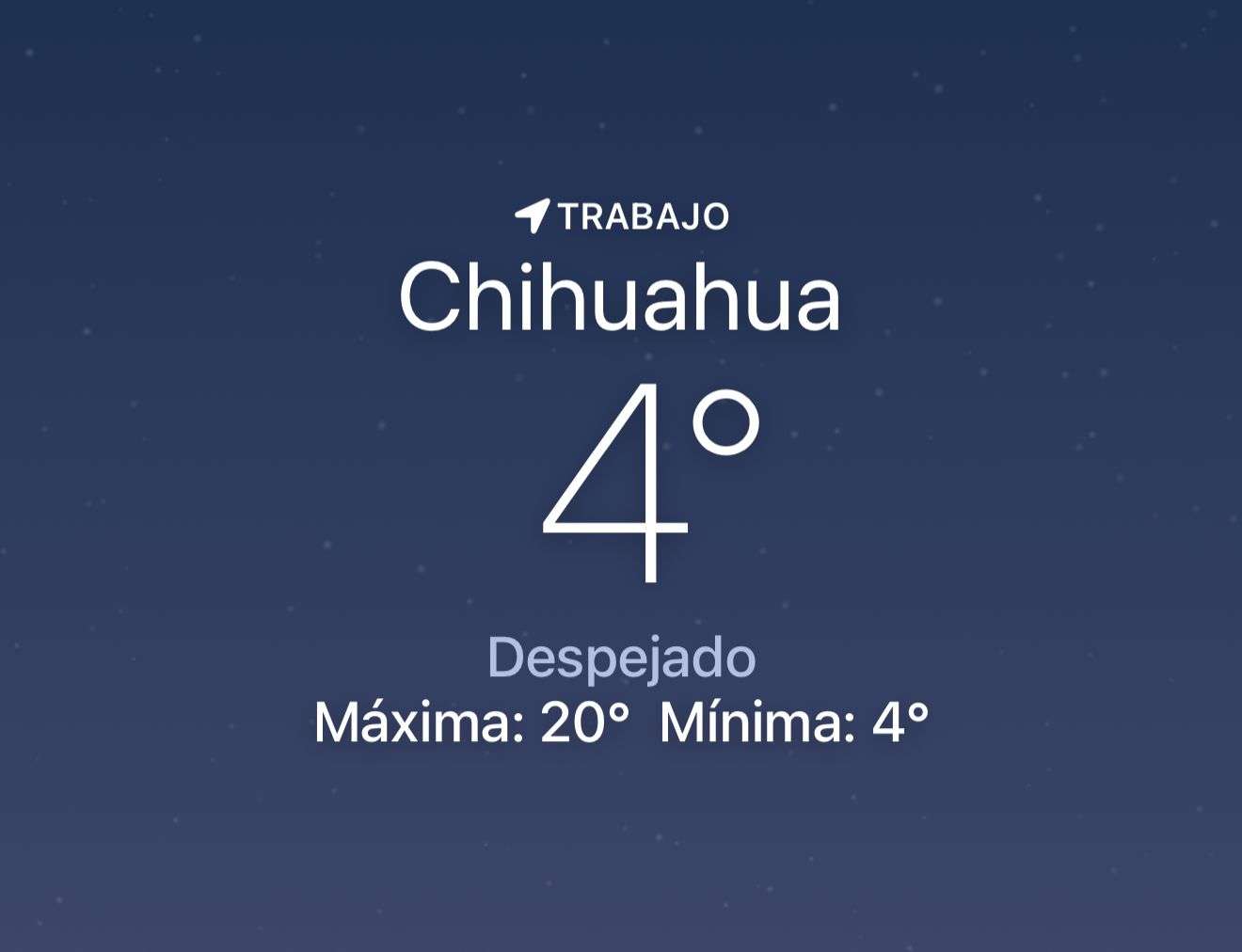 Baja la temperatura a 4 grados centígrados en la ciudad
