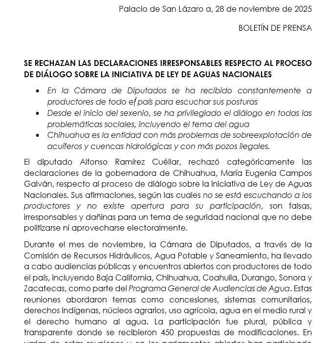Sus declaraciones son falsas: Alfonso Ramírez a Maru Campos por diálogo 