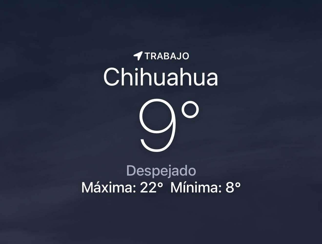 Se espera despejado con temperatura de 9 grados centígrados 