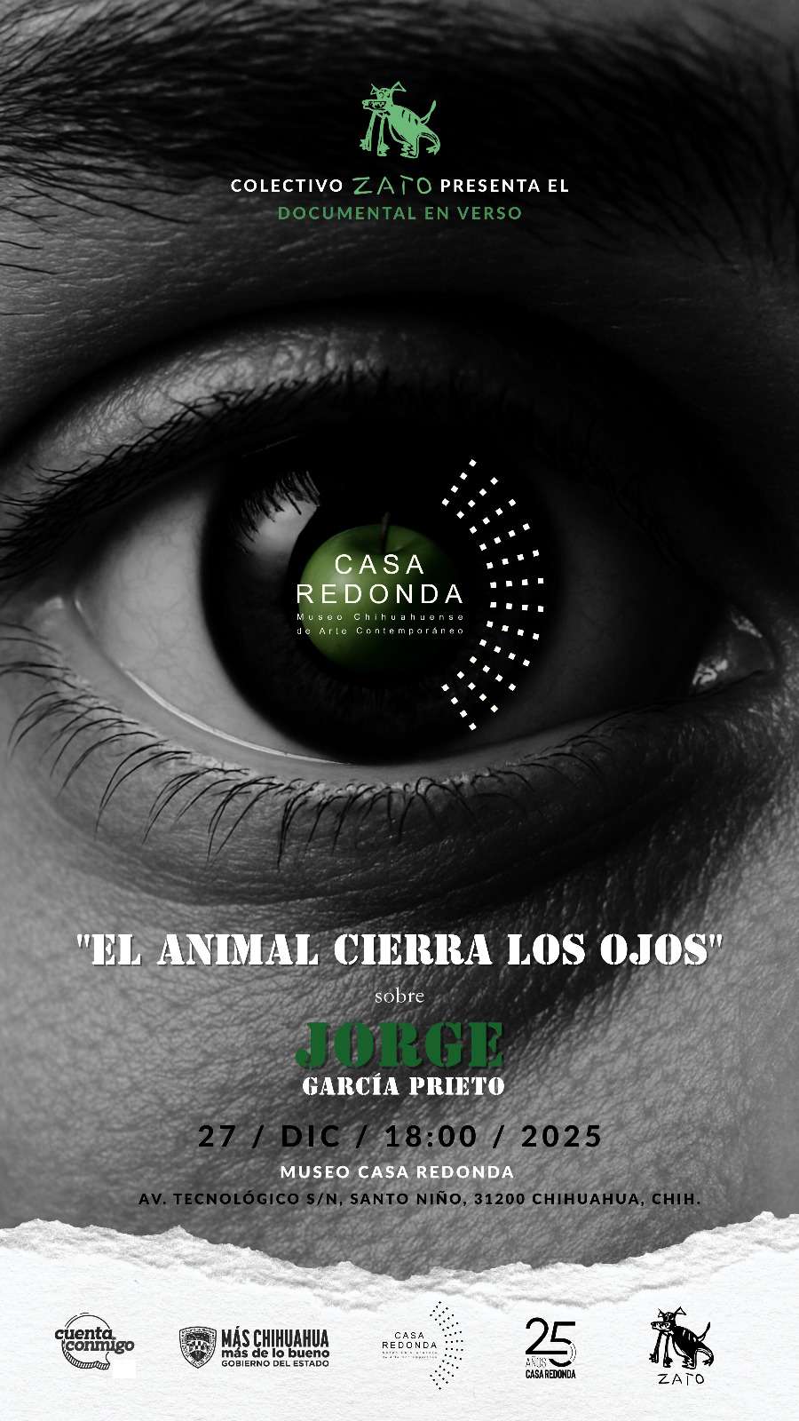 Presentarán El animal cierra los ojos, documental en verso sobre el poeta Jorge García Prieto