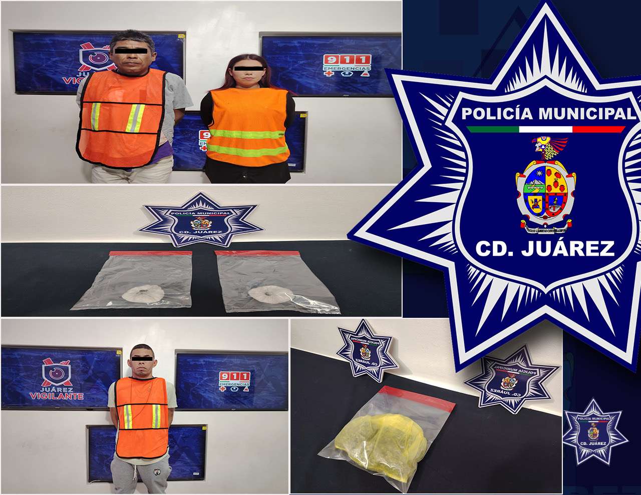 Aseguran más de 100 gramos de droga al detener a tres personas