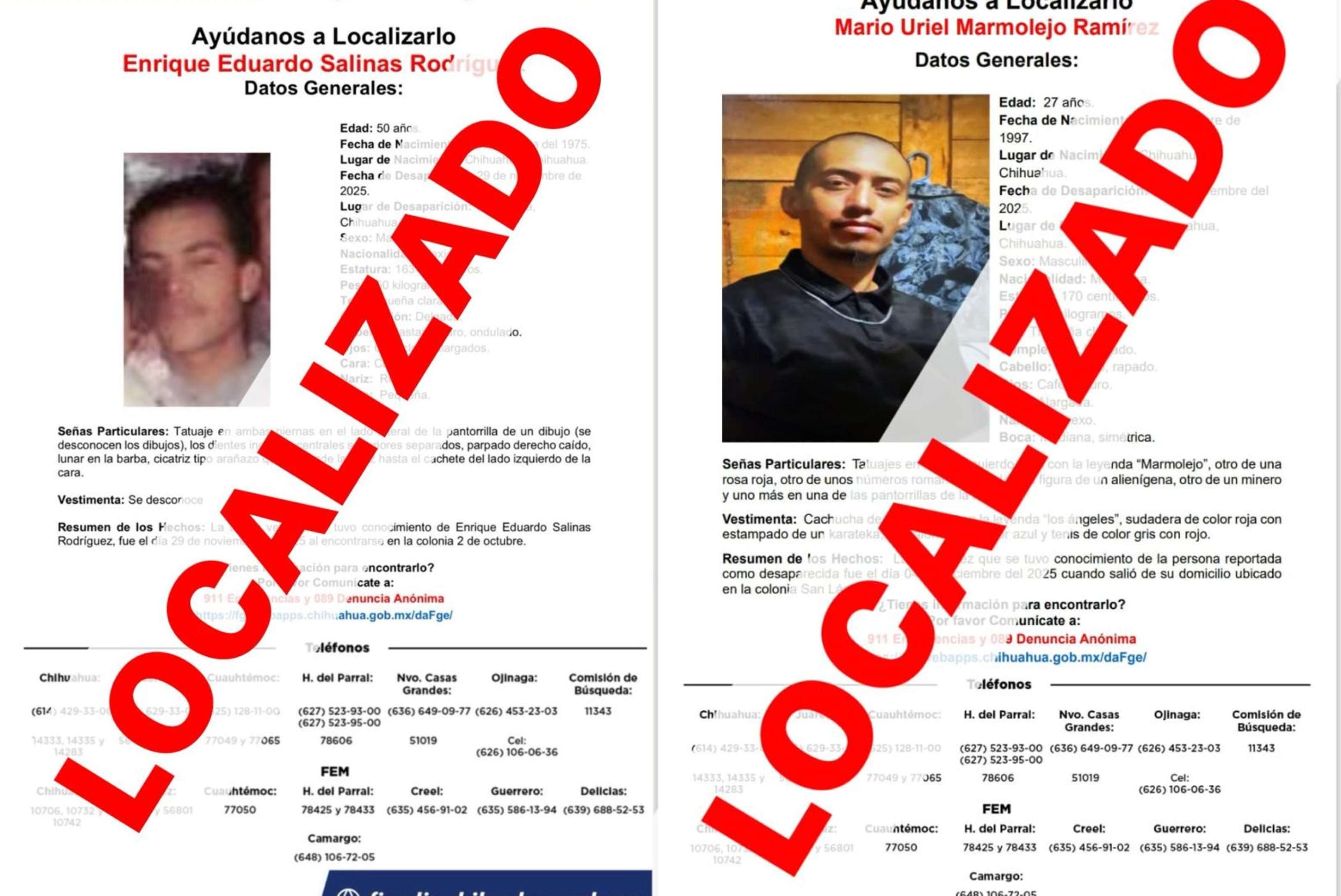 Hallan a dos desaparecidos en la ciudad