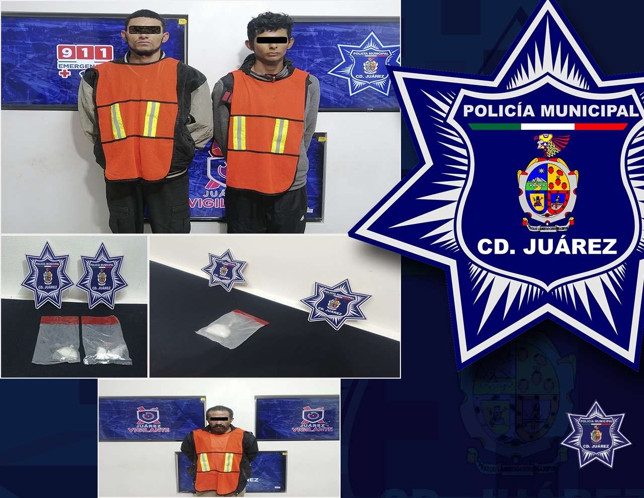Captura a tres sujetos con más de 60 gramos de cristal