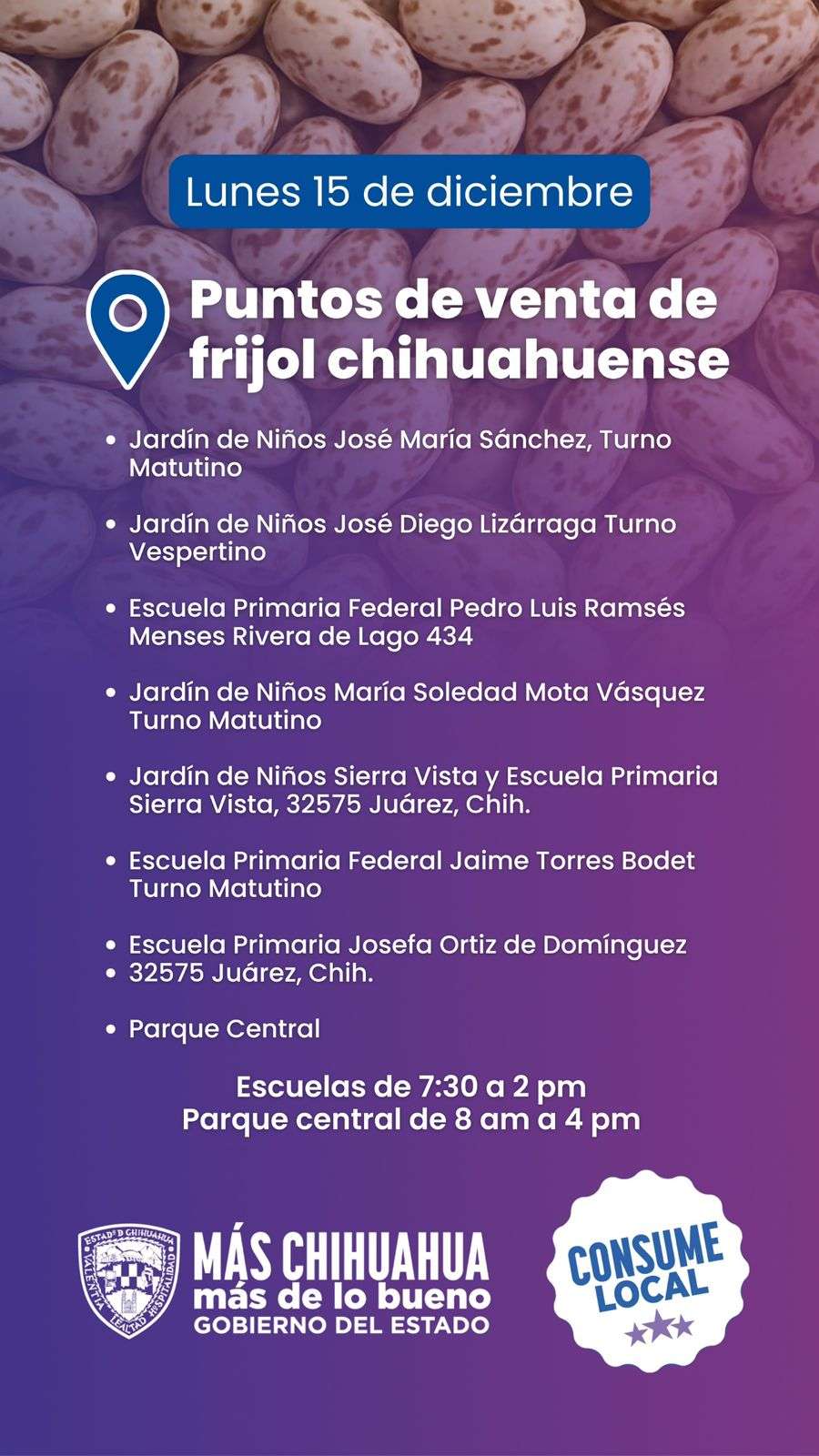 Habilita Estado puntos de venta de frijol