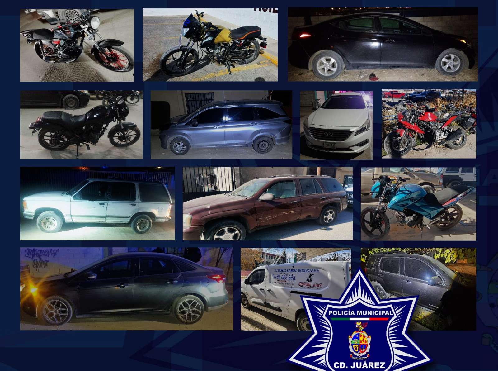 Recuperan 14 vehículos con reporte de robo en distintos puntos de la ciudad