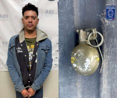 Cae con granada y dos autos robados 