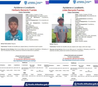 Buscan a dos hermanitos desaparecidos en Cuauhtémoc