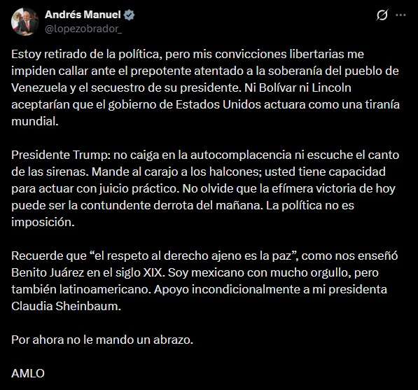 Por ahora no le mando un abrazo dice López Obrador a Trump 