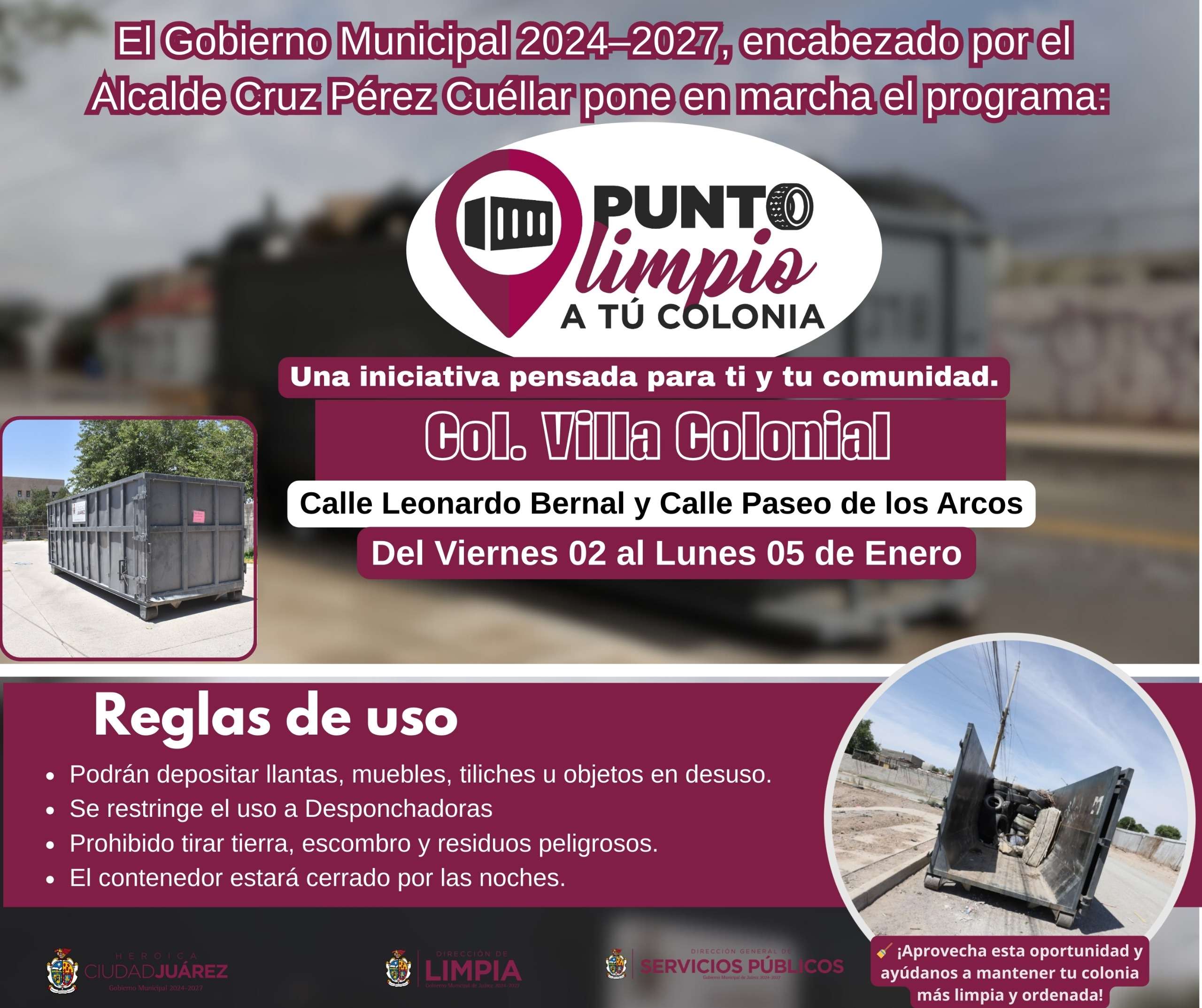 Instalan 4 nuevos puntos limpios en la ciudad 