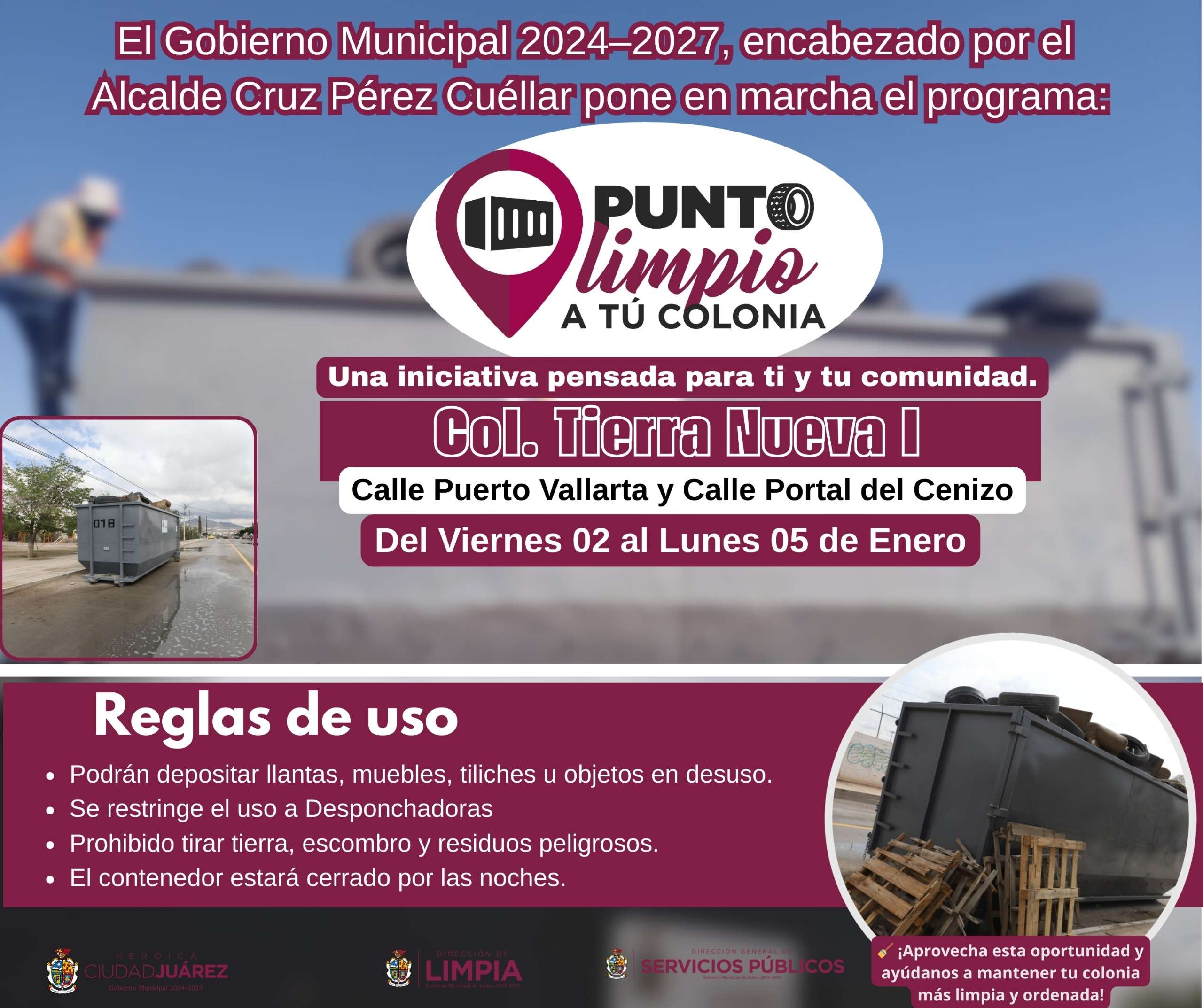 Instalan 4 nuevos puntos limpios en la ciudad 
