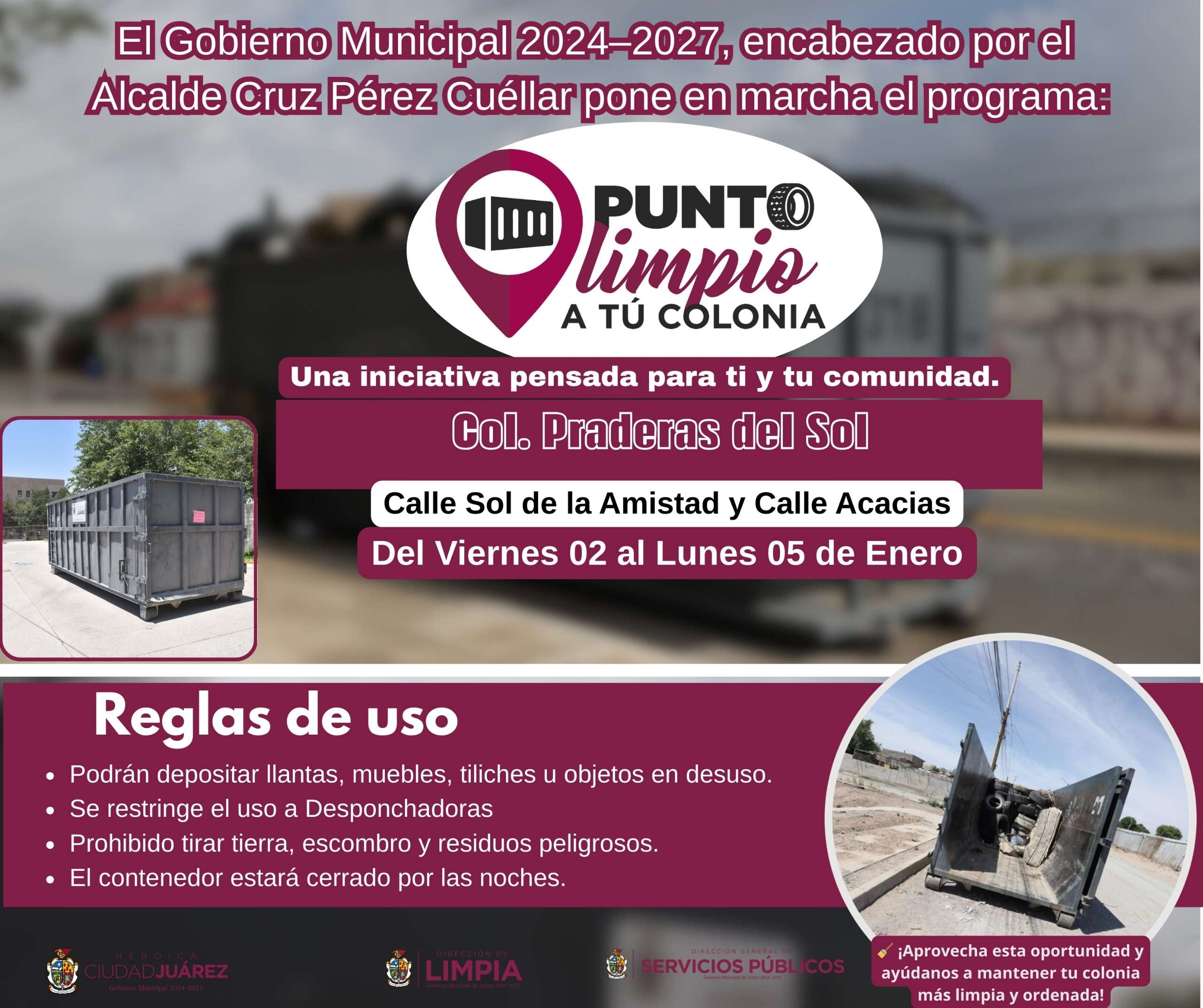 Instalan 4 nuevos puntos limpios en la ciudad 