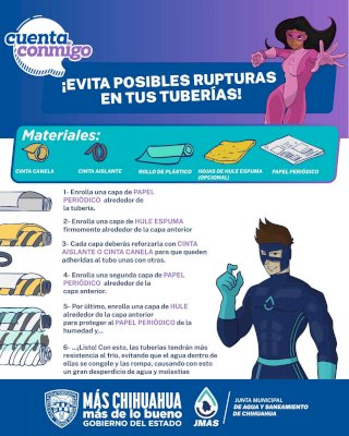 Emiten recomendaciones para proteger tuberías del frío 
