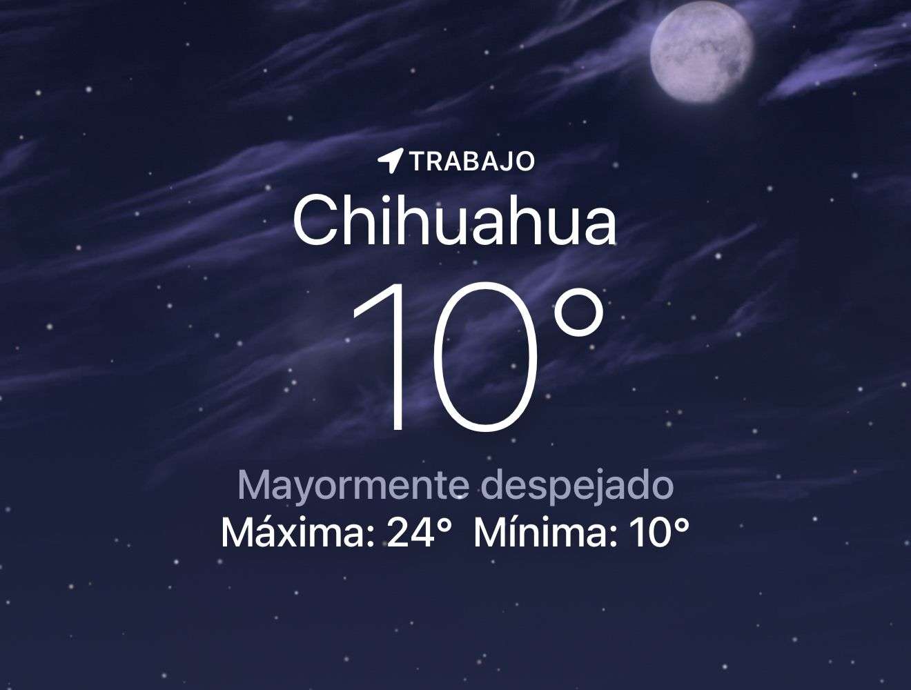 Amanece despejado con temperatura de 10 grados centígrados 