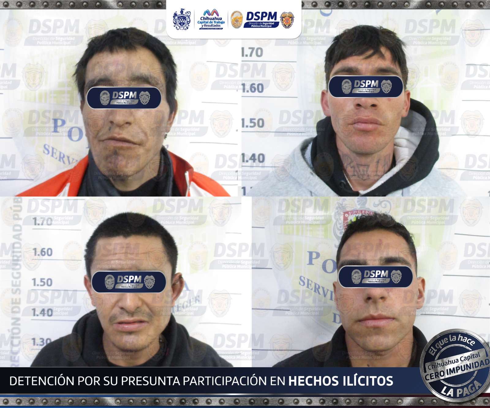 Detienen a 4 por posesión de droga y narcomenudeo 