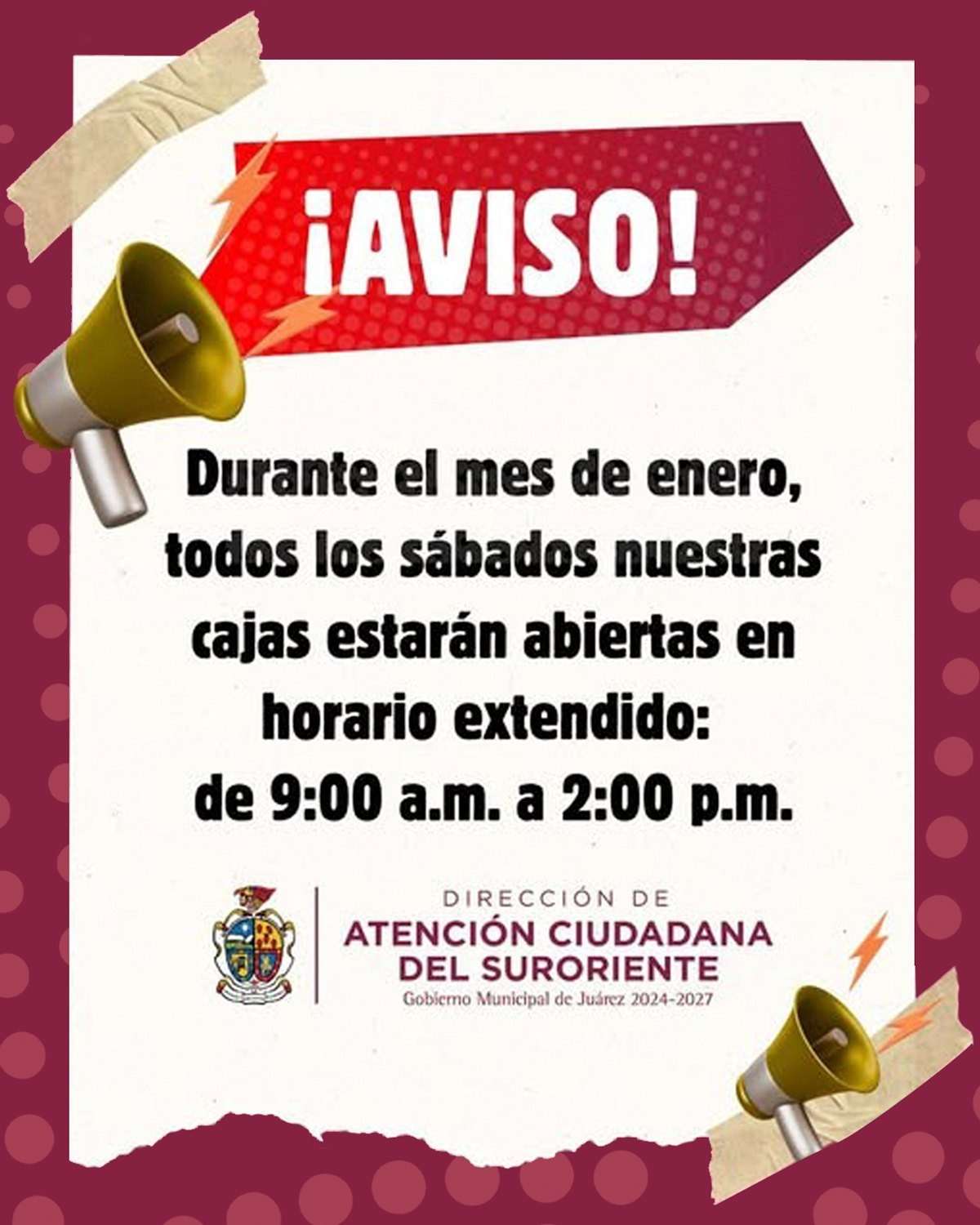 Abrirá Atención Ciudadana Suroriente los sábados de enero