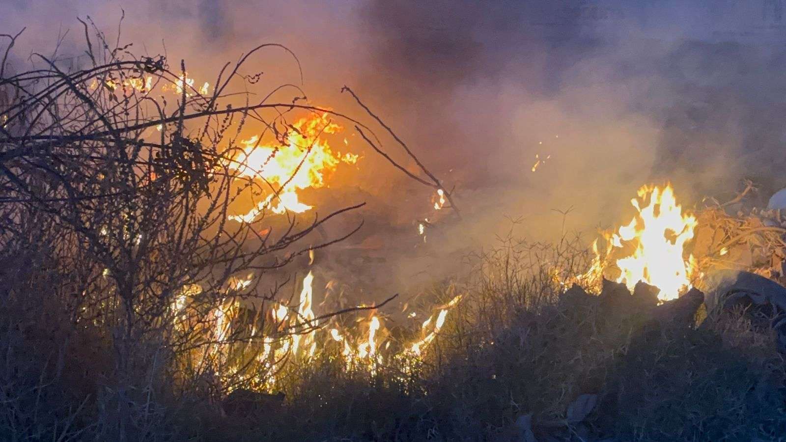 Prenden fuego en predio de Jardines de Oriente